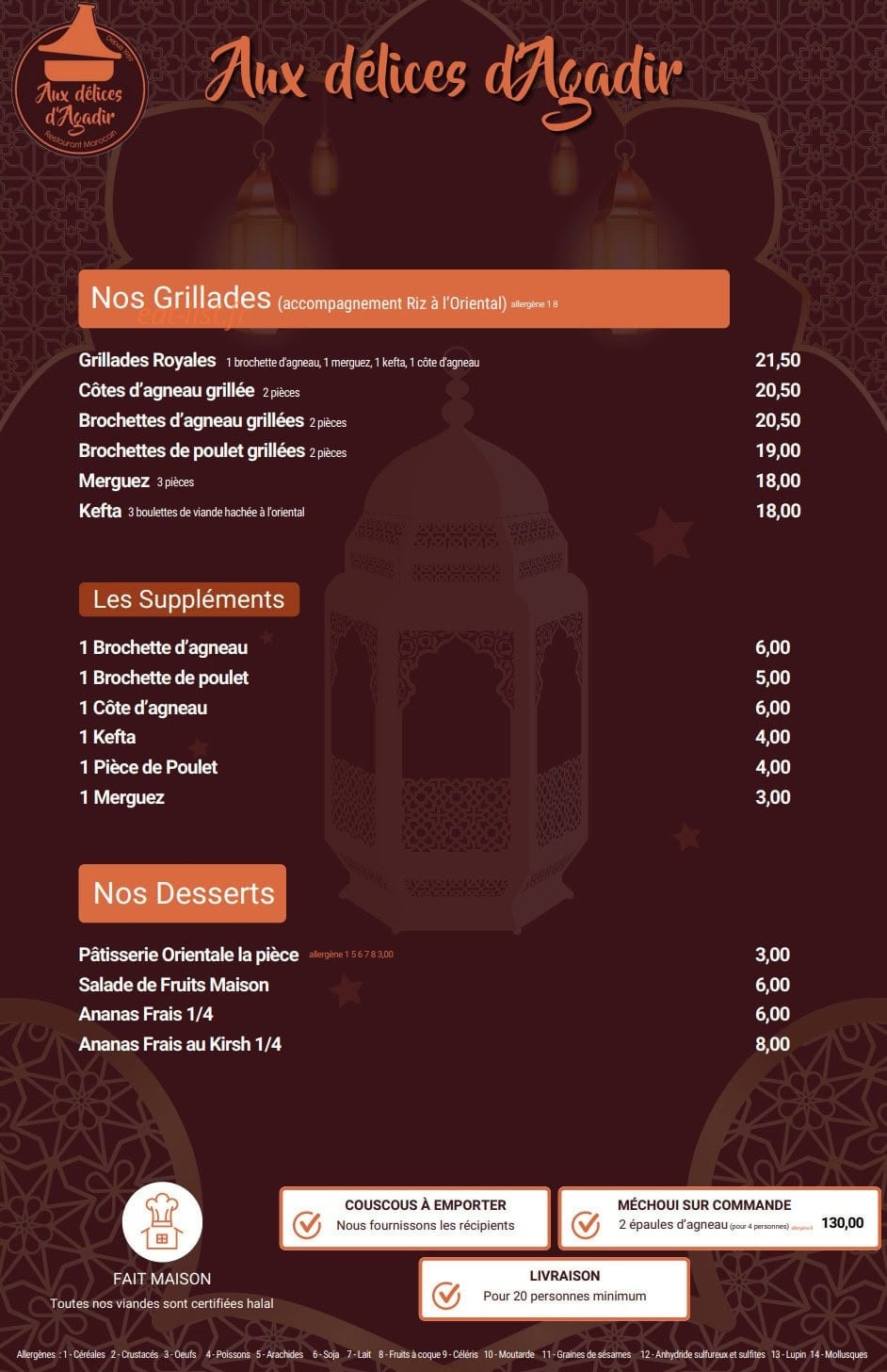 Aux Délices D'Agadir — carte page 3