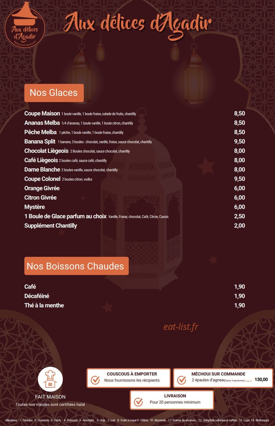 Aux Délices D'Agadir — carte page 4