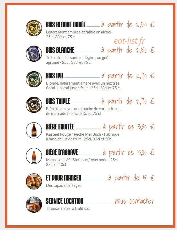 Beer Workshop — carte page 1