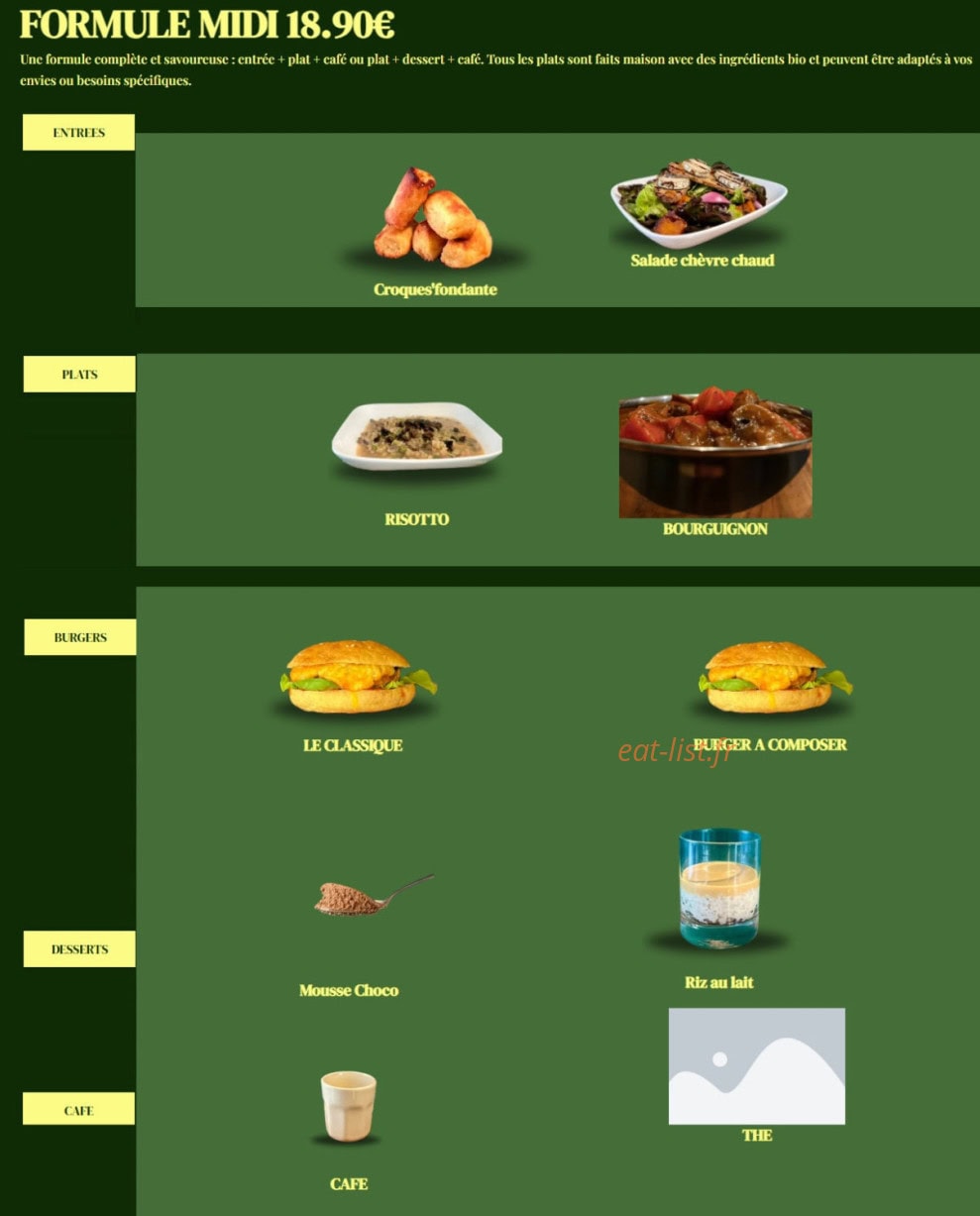 Bistro Végé — carte page 1