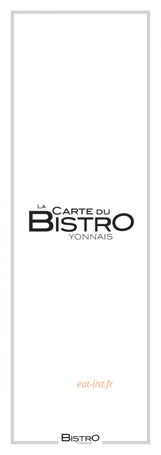 Bistro Yonnais — carte page 1
