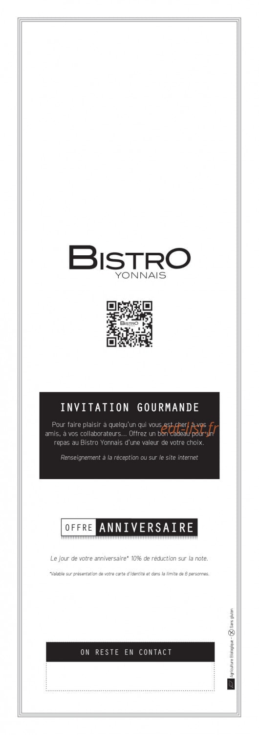 Bistro Yonnais — carte page 9