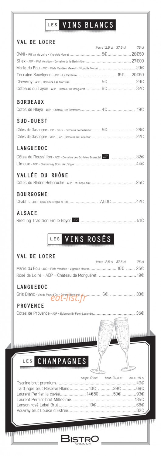 Bistro Yonnais — carte page 7