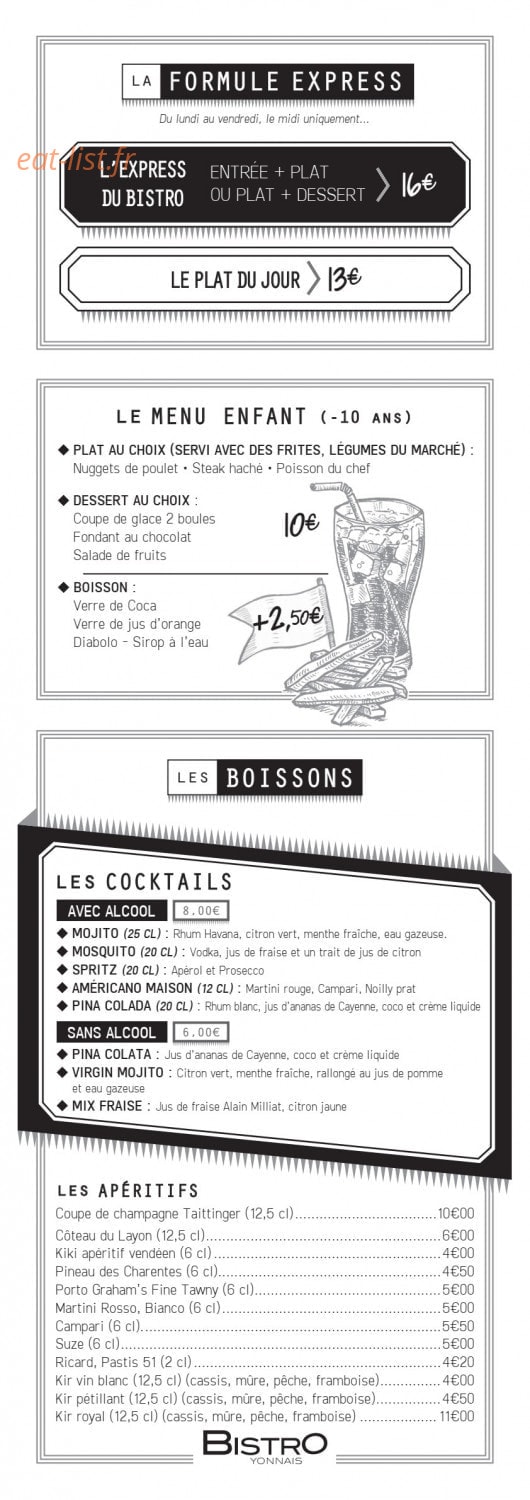 Bistro Yonnais — carte page 4