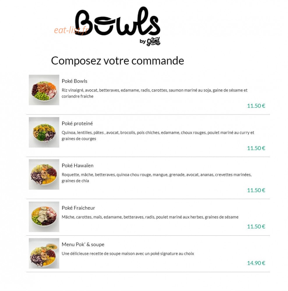 Bowls — carte page 2