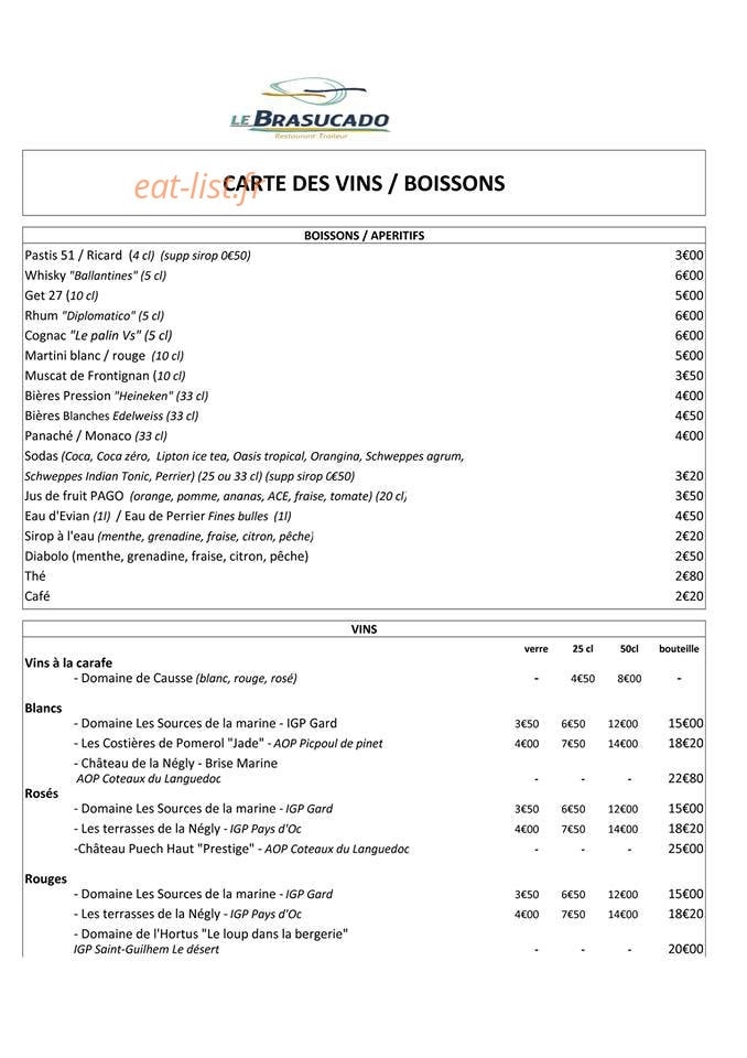 Brasucado — carte page 2