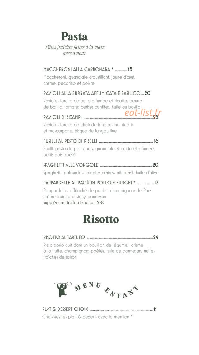 Ida Trattoria — carte page 3