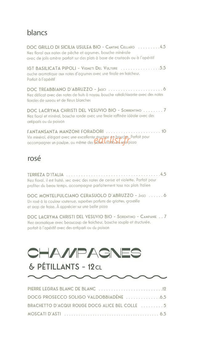 Ida Trattoria — carte page 11