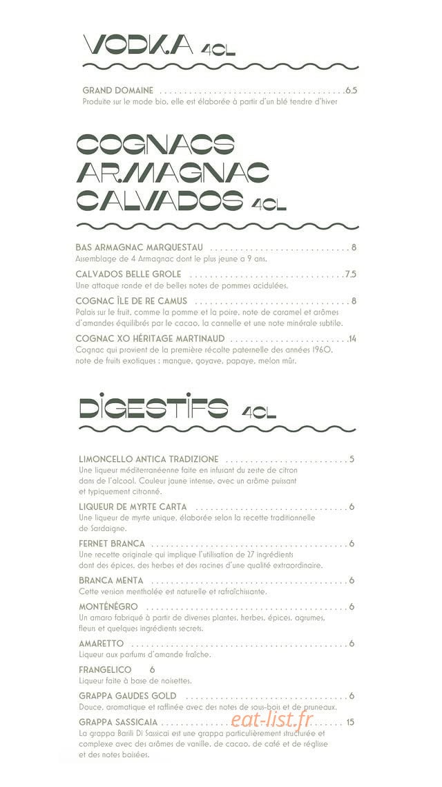 Ida Trattoria — carte page 13