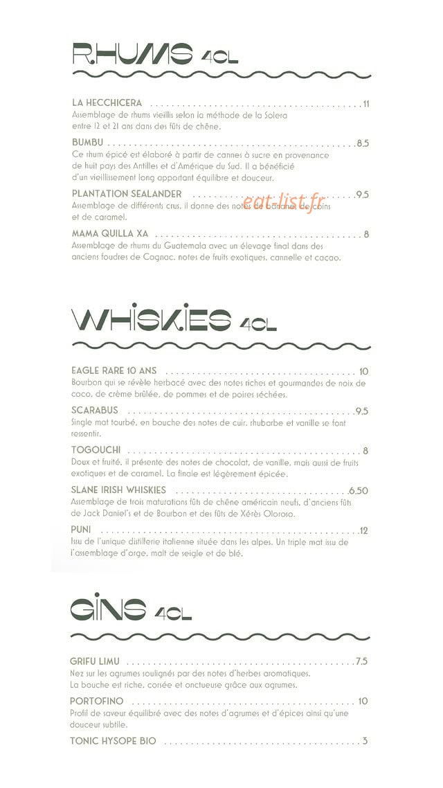 Ida Trattoria — carte page 12