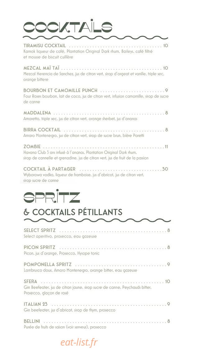 Ida Trattoria — carte page 8