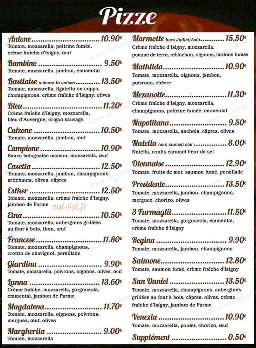 La Casetta — carte page 2