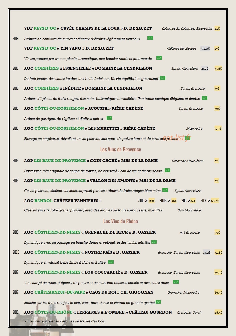 Le Beurre Zinc — carte page 11