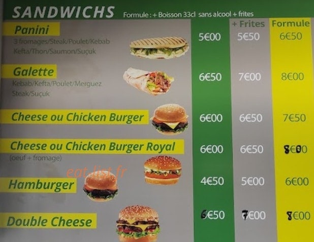 Le Delices — carte page 1