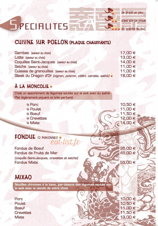 Le Dragon D'or — carte page 5