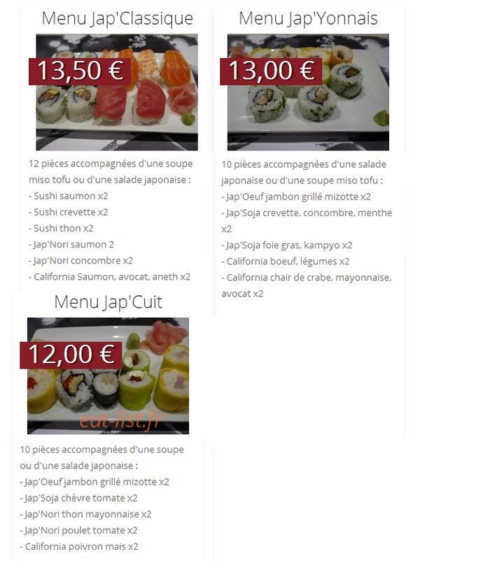 Le Jap'Yonnais — carte page 2