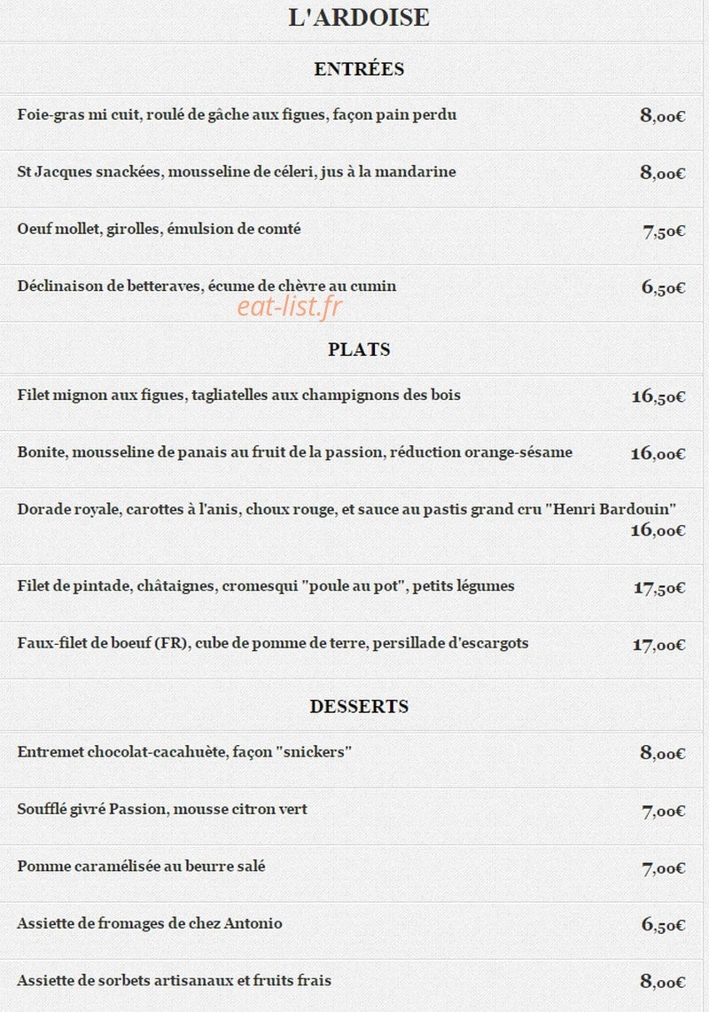 Le Sale Gosse — carte page 1