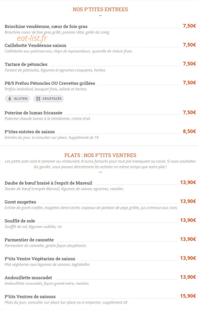Les P'tits Ventres de Terre — carte page 1