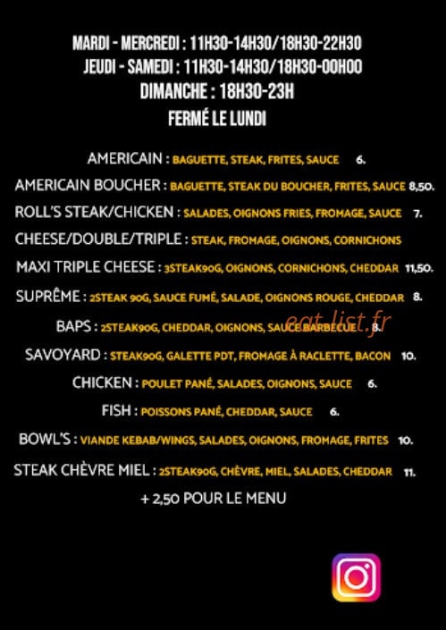 Original street food — carte page 1