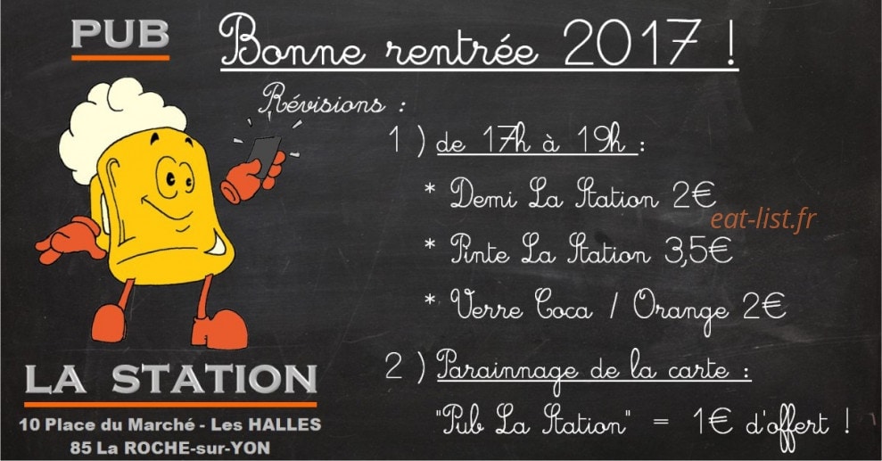 Pub La Station — carte page 1