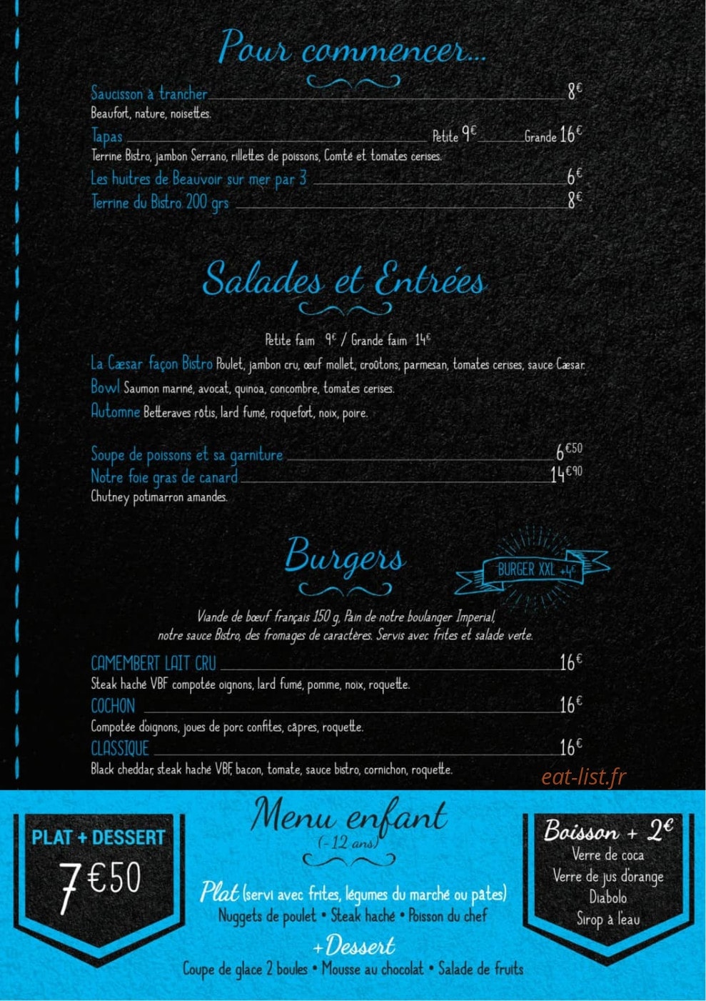 Restaurant Bistro Yonnais — carte page 2