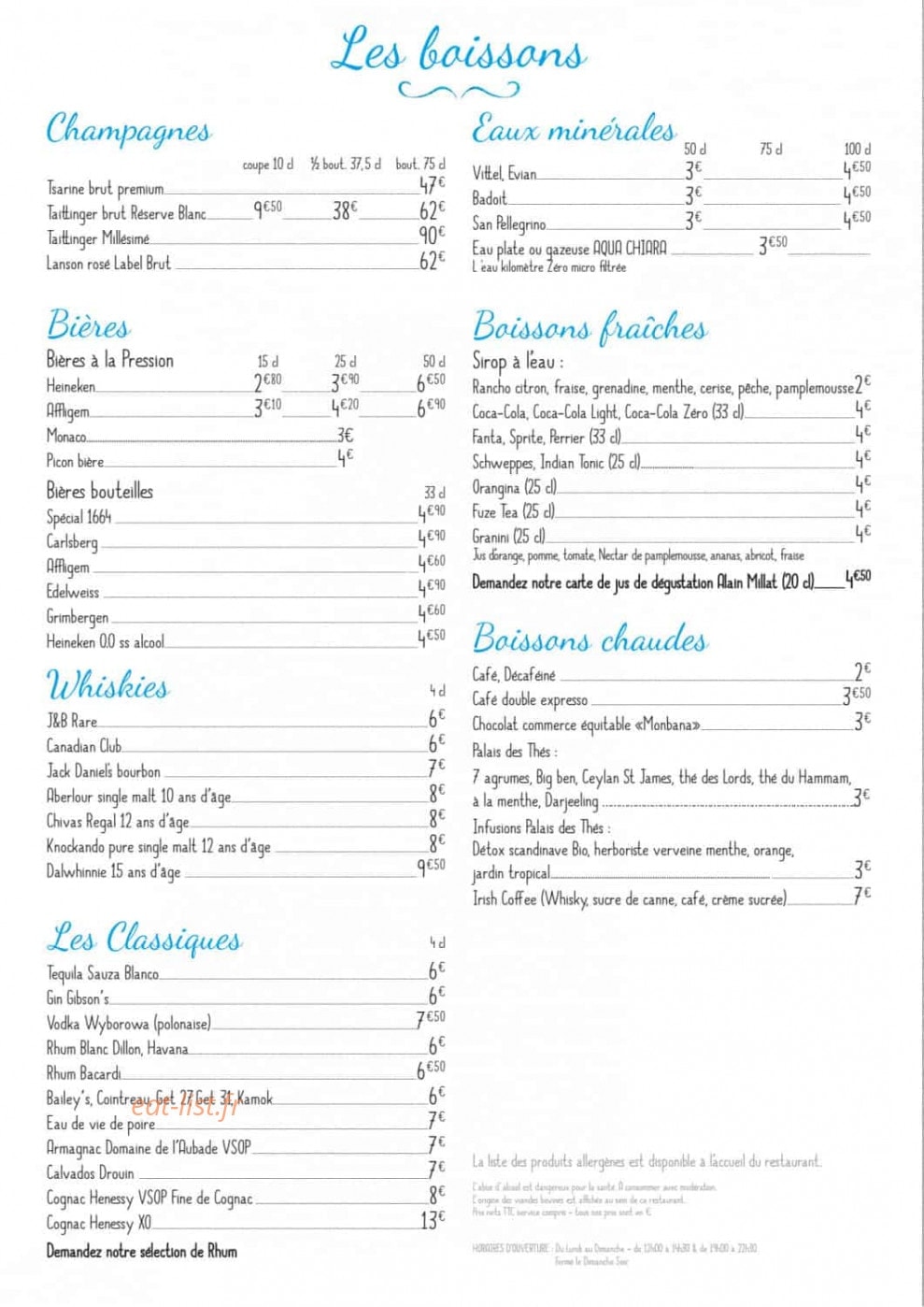 Restaurant Bistro Yonnais — carte page 6