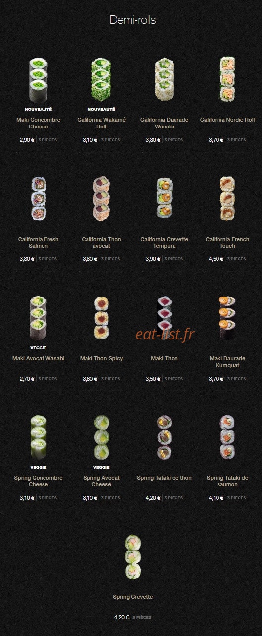 Sushi Shop — carte page 18