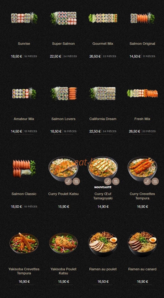 Sushi Shop — carte page 11