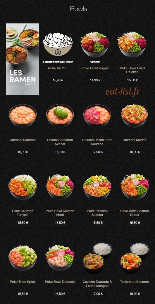 Sushi Shop — carte page 20