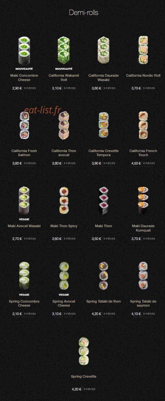 Sushi Shop — carte page 18