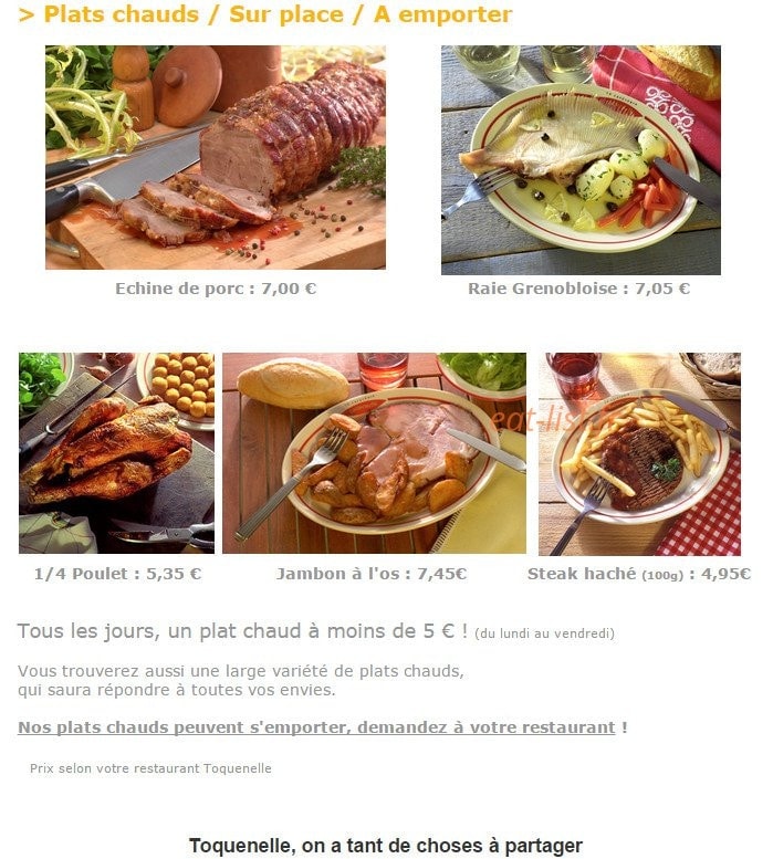 Toquenelle Cafétéria — carte page 3