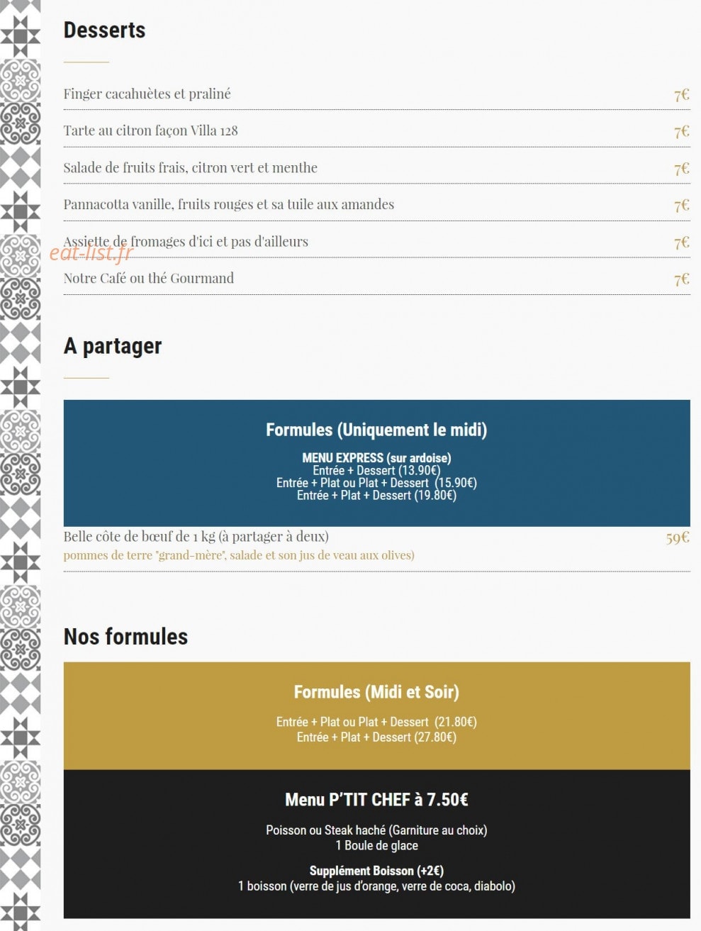Villa 128 — carte page 2