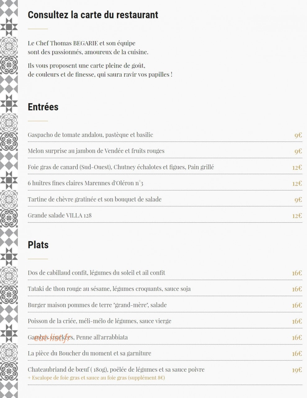Villa 128 — carte page 1