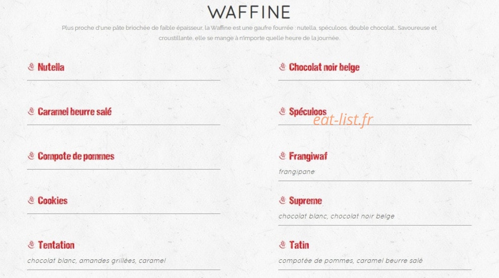 Waffle factory — carte page 3