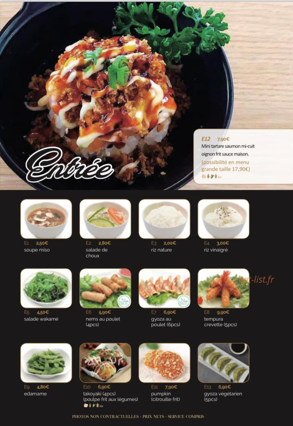 Yume sushi — carte page 1
