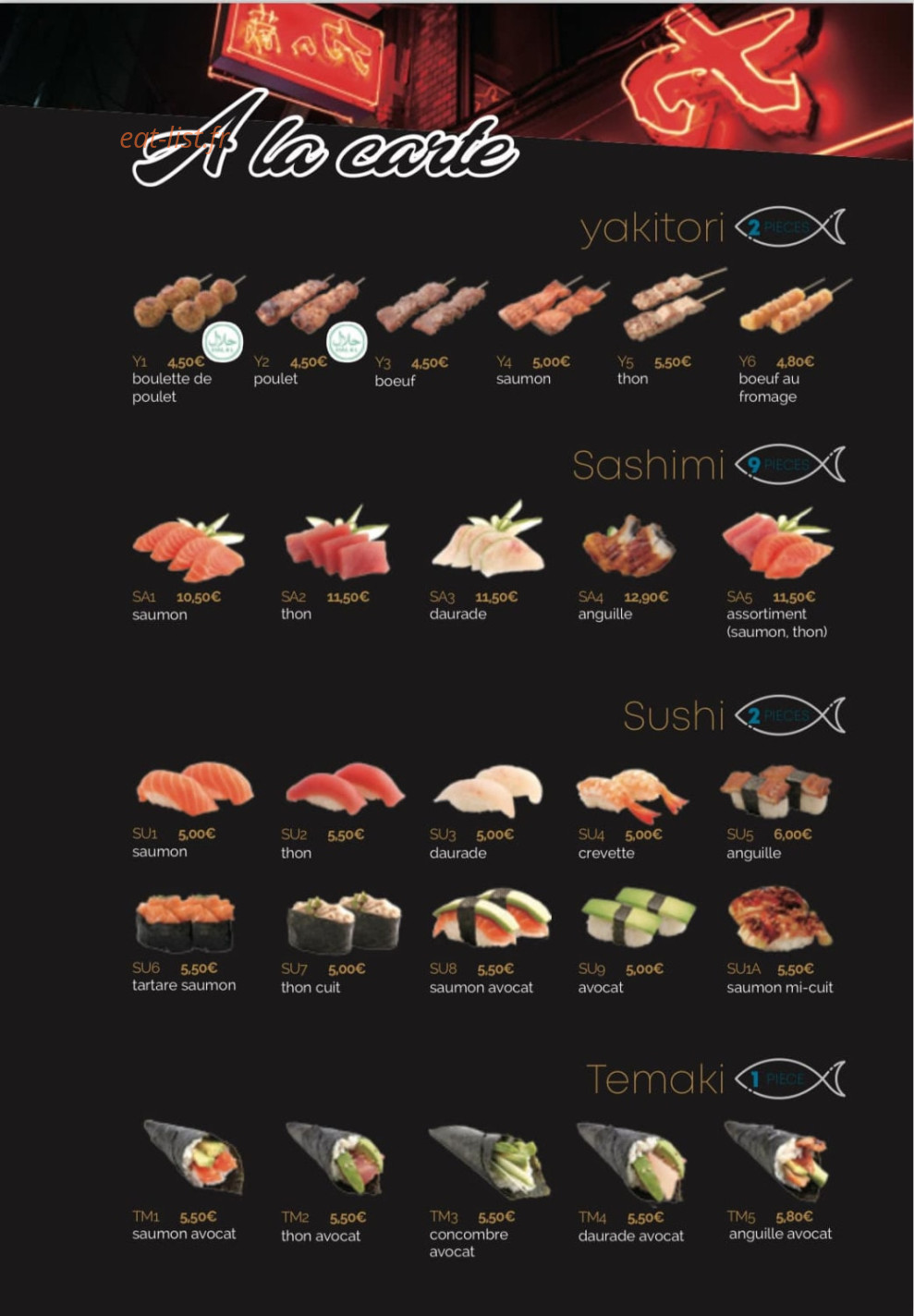 Yume sushi — carte page 2