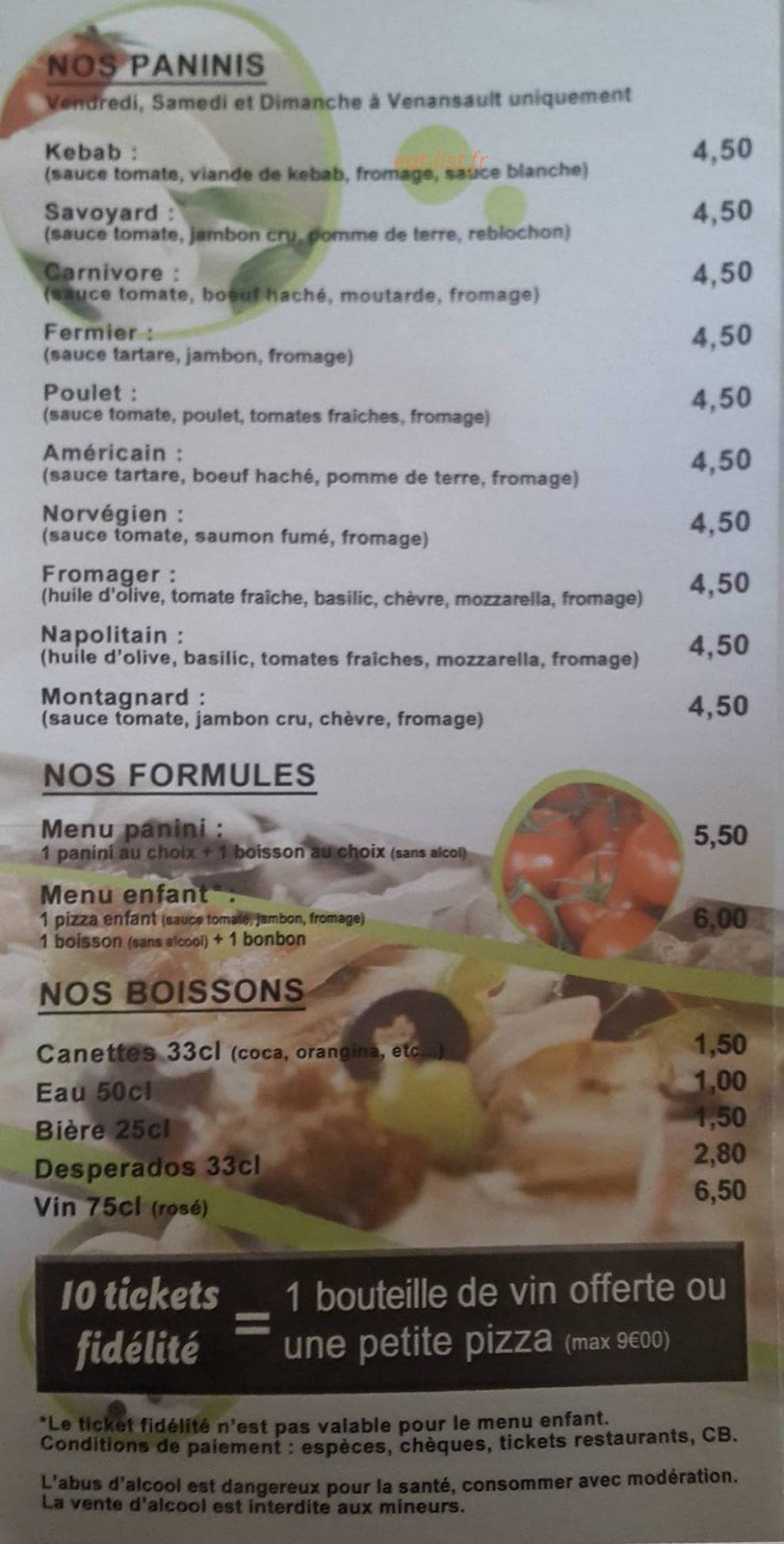 Atlantique pizza — carte page 4