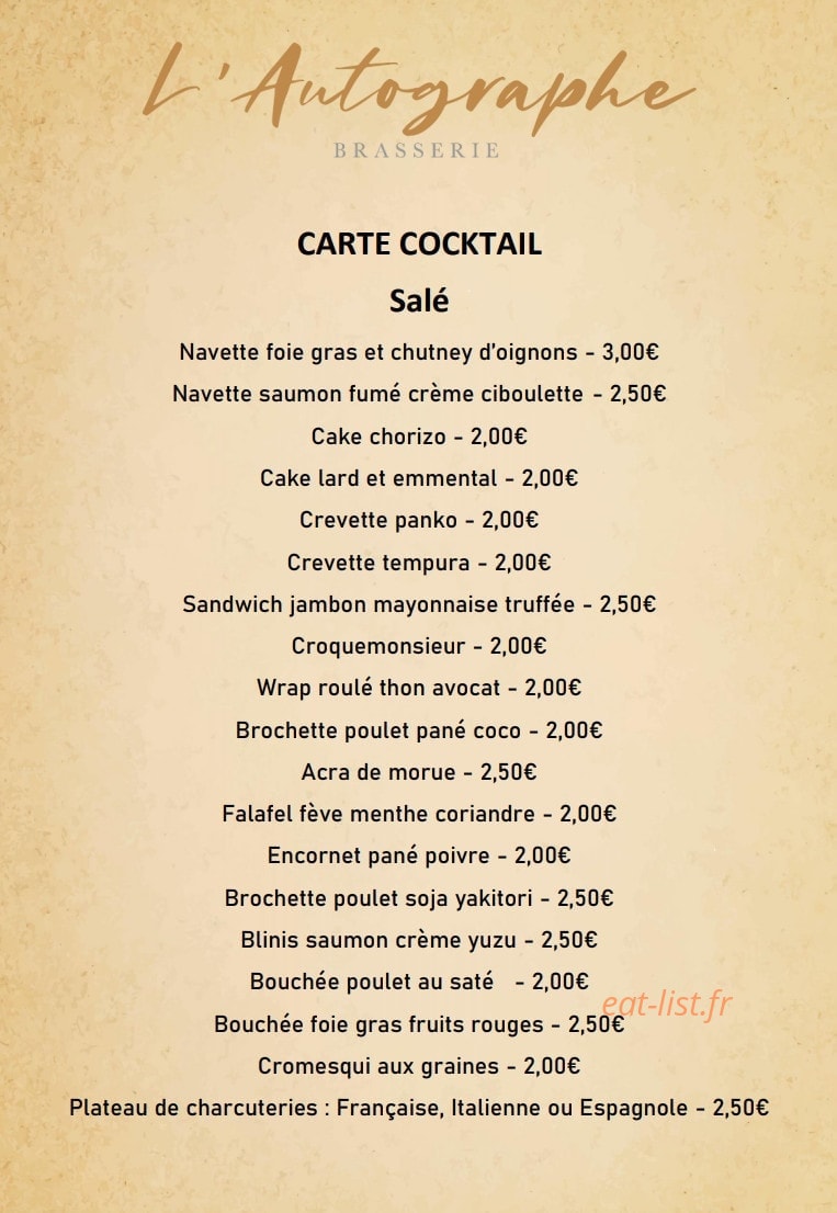 L'Autographe — carte page 3