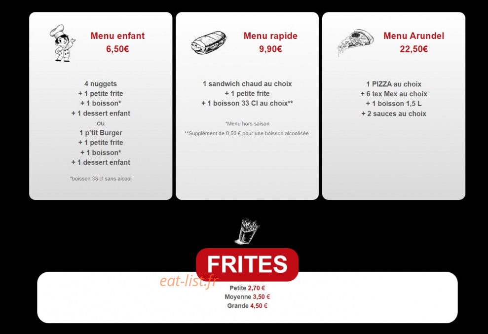 Arundel pizz — carte page 4