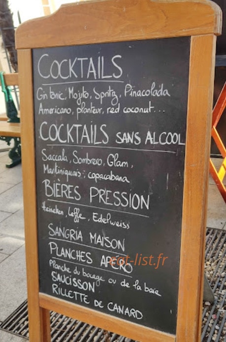 Carte et menu de Brasserie de L'Hôtel de Ville à Les Sables d'Olonne — Les cocktails et bières