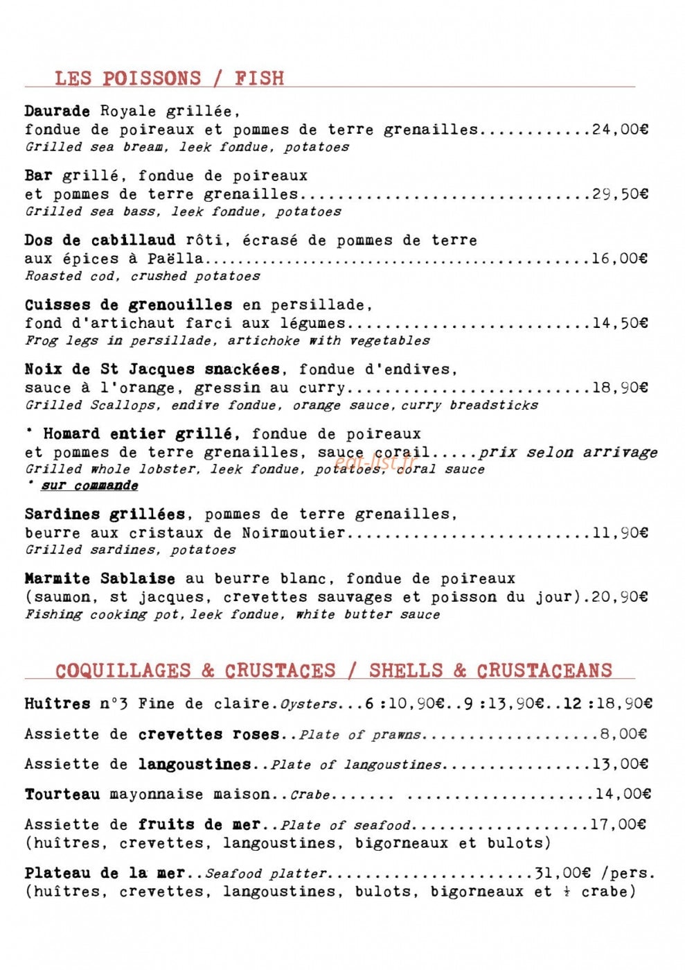 Brasserie le vintage — carte page 2