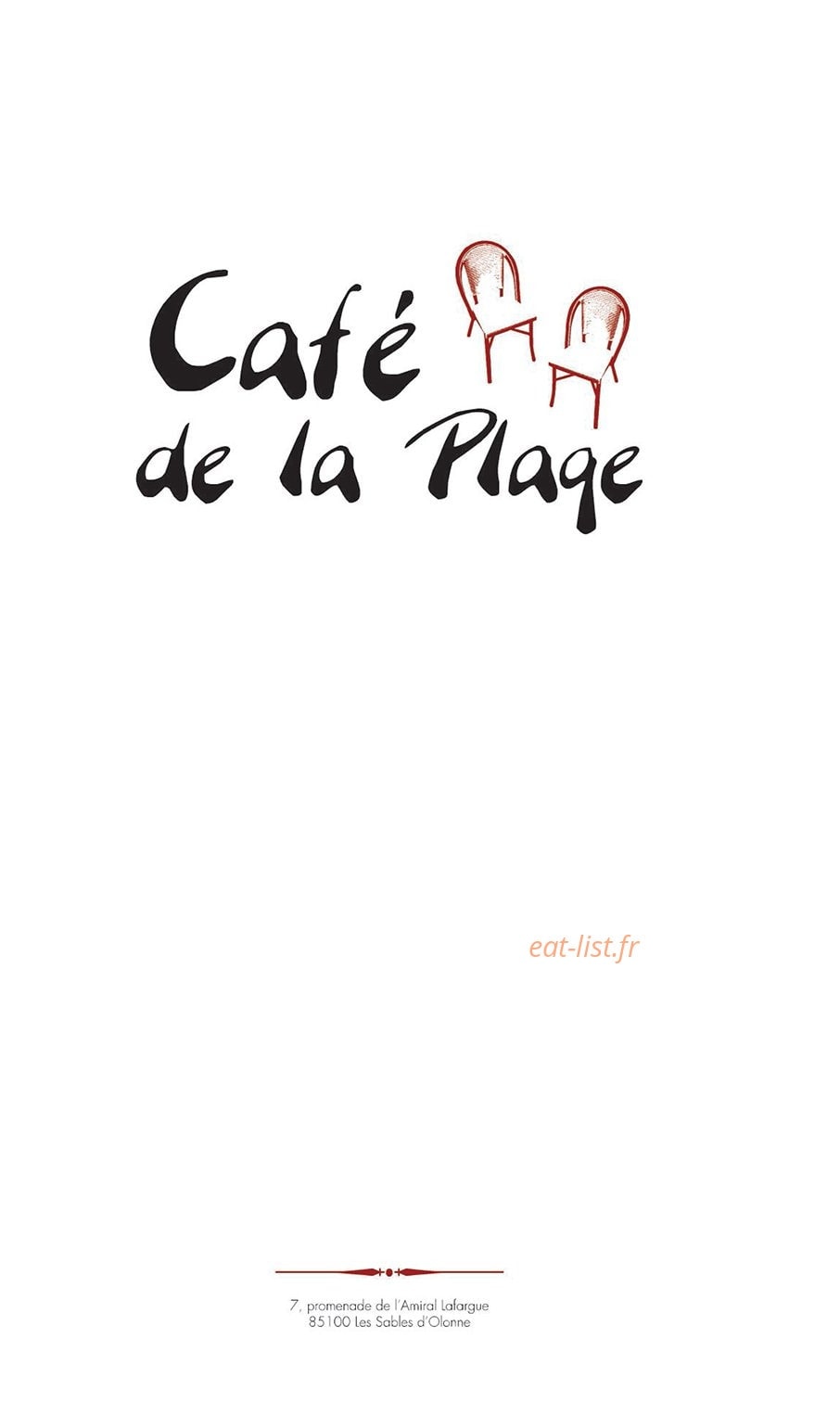 Café de la Plage — carte page 1