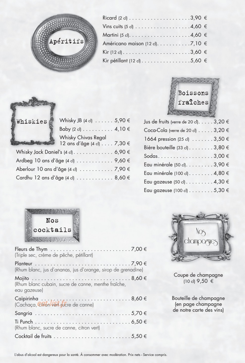 Fleurs de Thym — carte page 8
