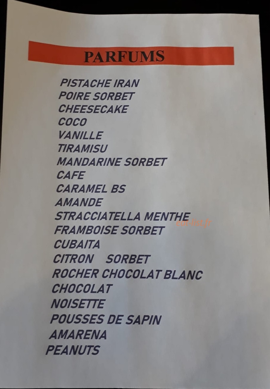 Gelateria Antoine — carte page 1