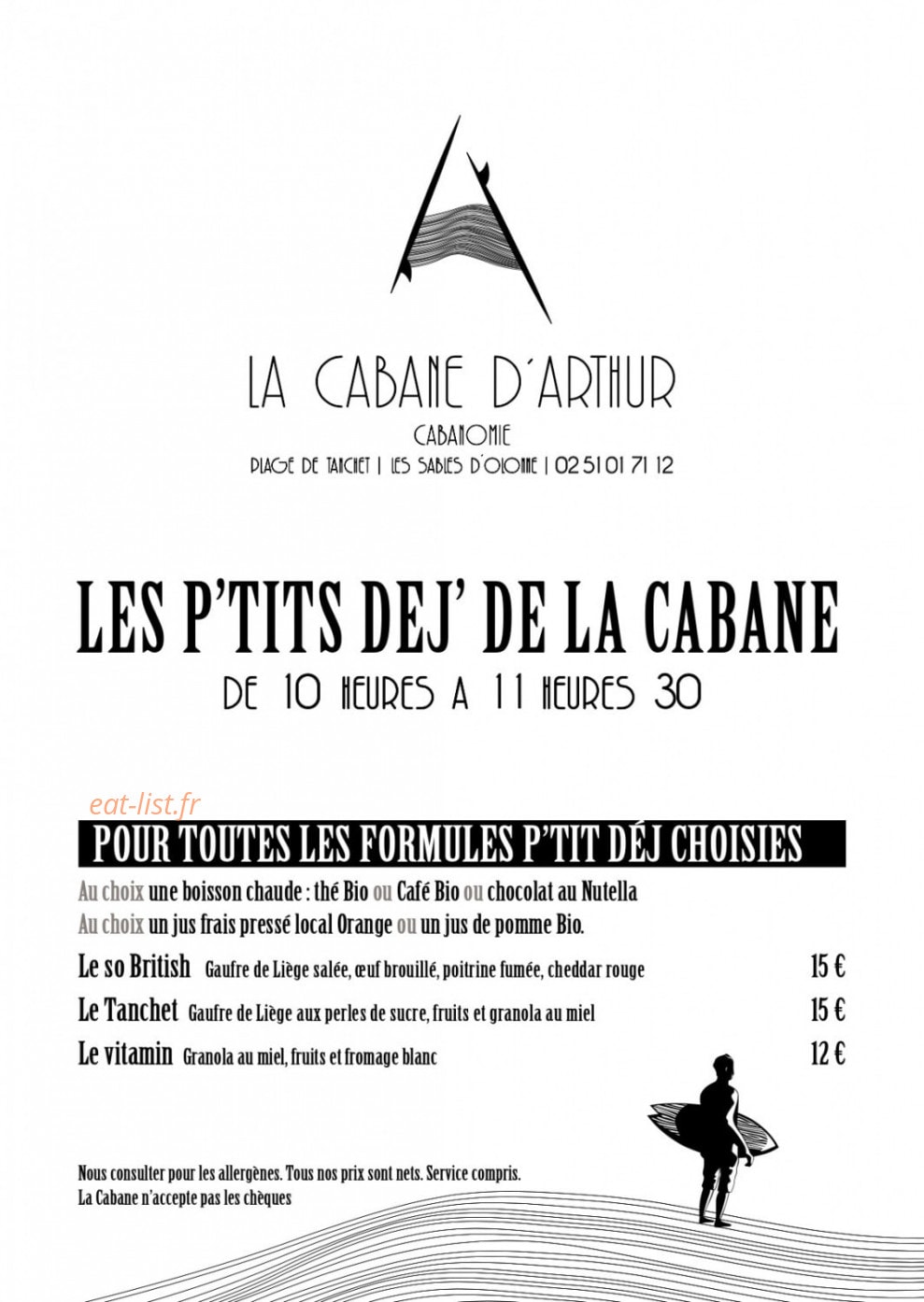 La Cabane d'Arthur — carte page 1