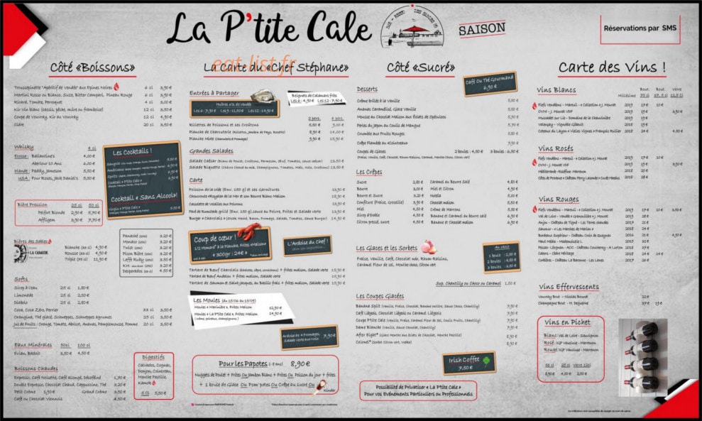La P'tite Cale — carte page 1