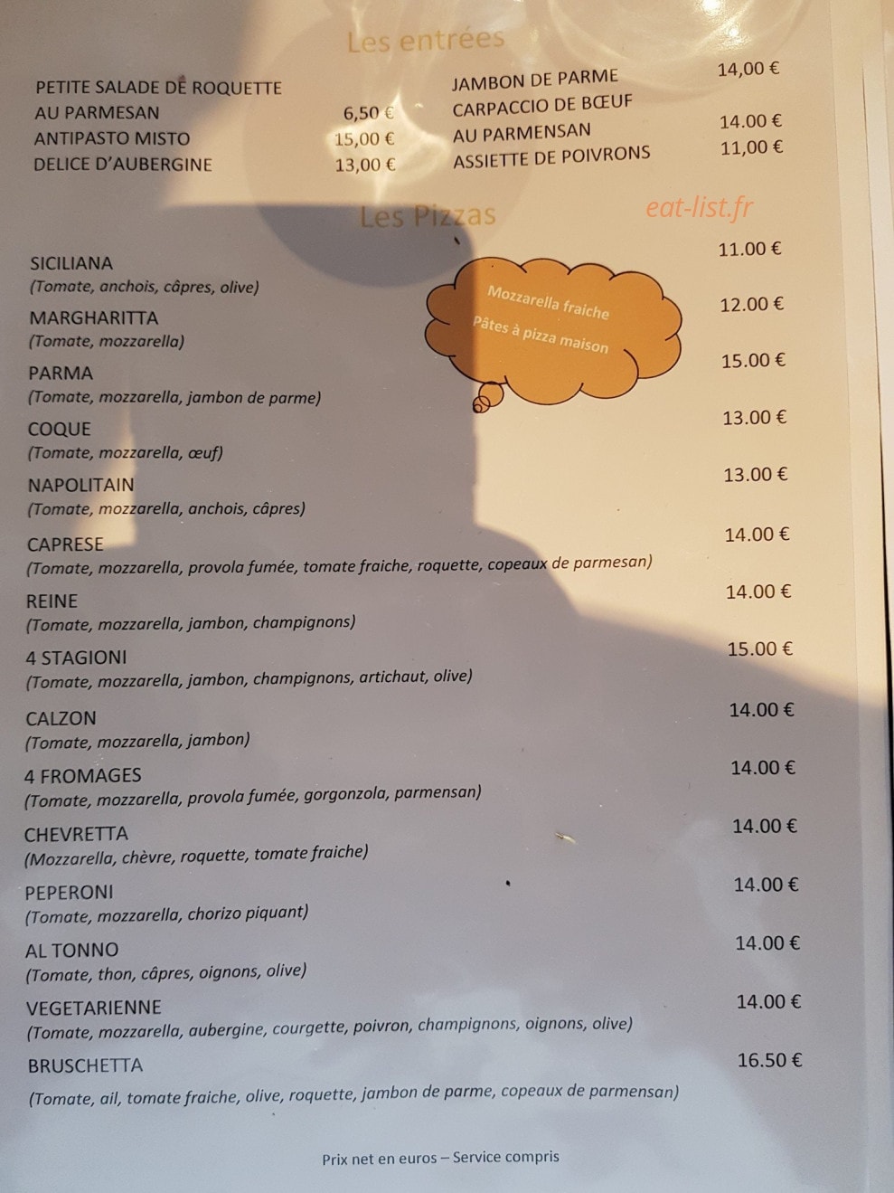 La Piazzetta — carte page 1