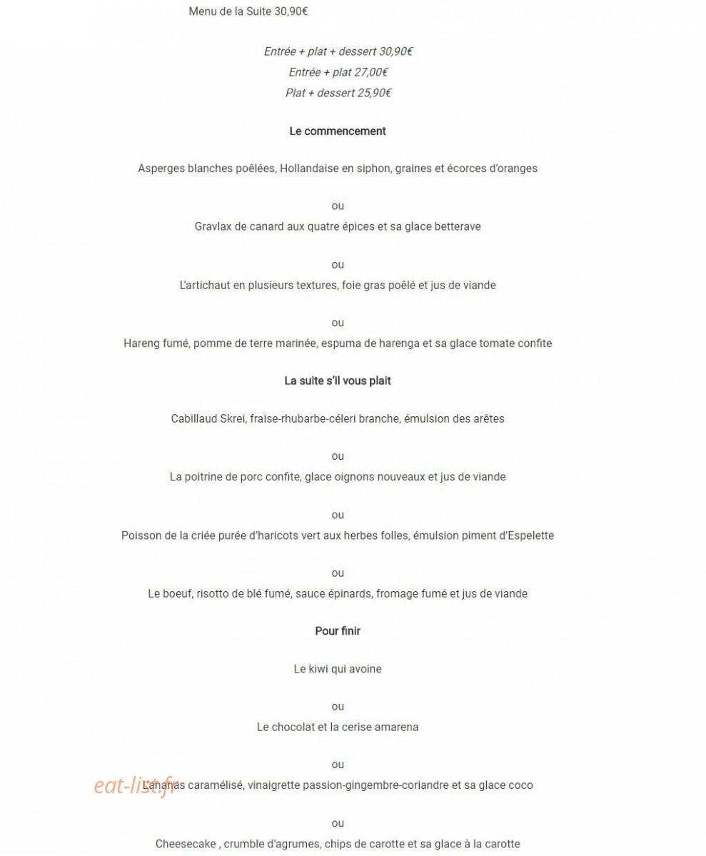 La Suite S'il Vous Plait — carte page 3