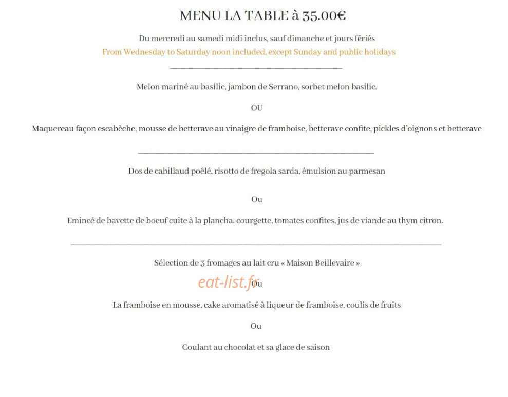La Table de Villeneuve — carte page 5