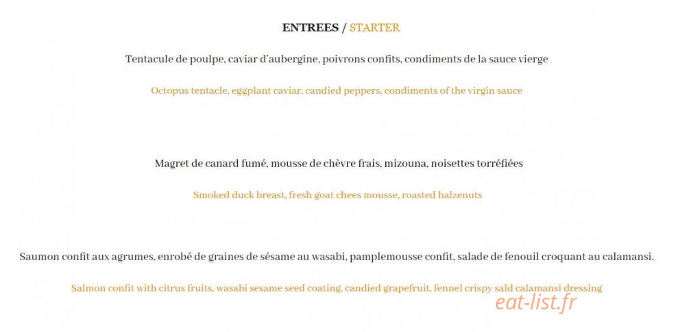 La Table de Villeneuve — carte page 2